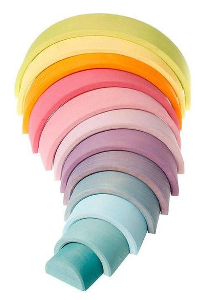 GRIMM'S 12 Piece Rainbow Large Pastel / Tunnel