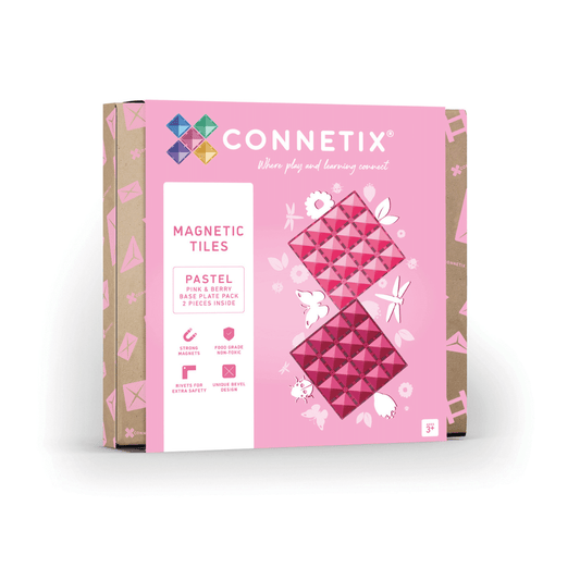 Connetix tiles - Pastel Pink & Berry Base Plate 2 pc