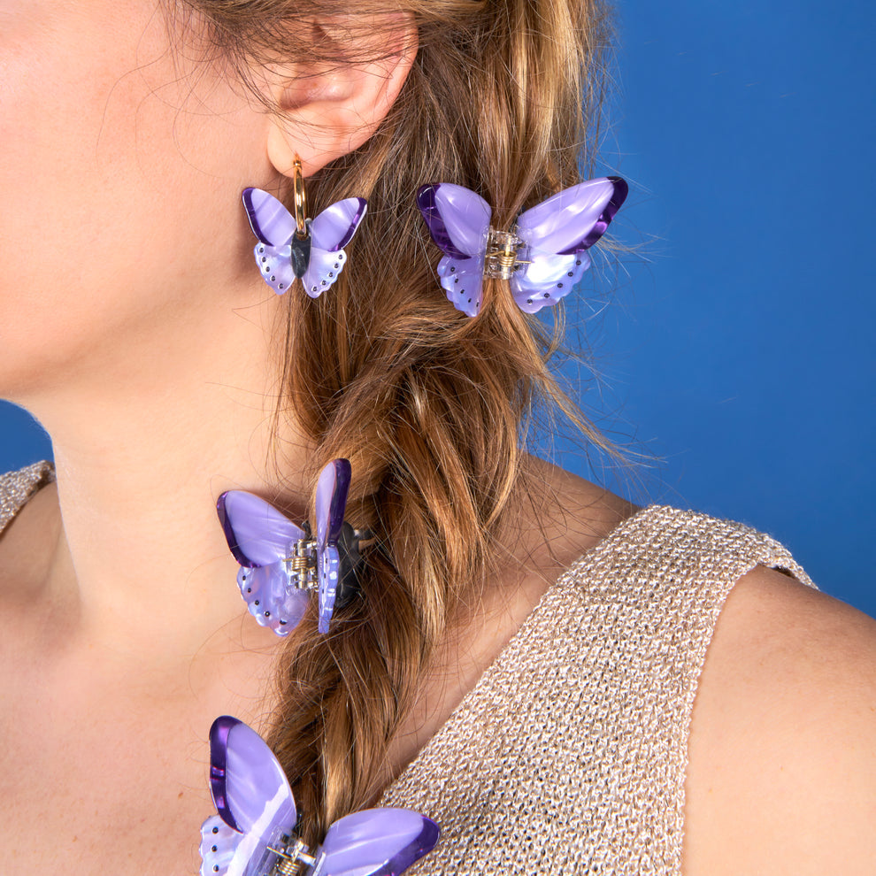 PURPLE BUTTERFLY MINI HAIR CLAW