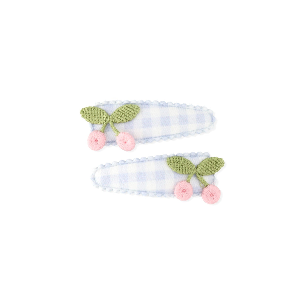 CLIP // MISTY BLUE CHECK CHERRIES