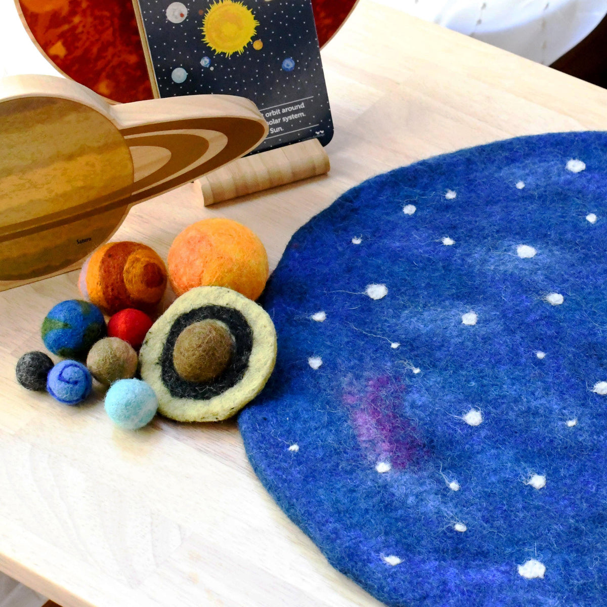 Tara treasure 
SOLAR SYSTEM OUTER SPACE PLAY MAT WITH FELT PLANETS