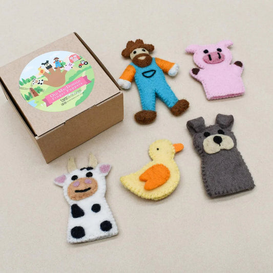 Tara treasure-OLD MACDONALD FARM ANIMALS A, FINGER PUPPET SET