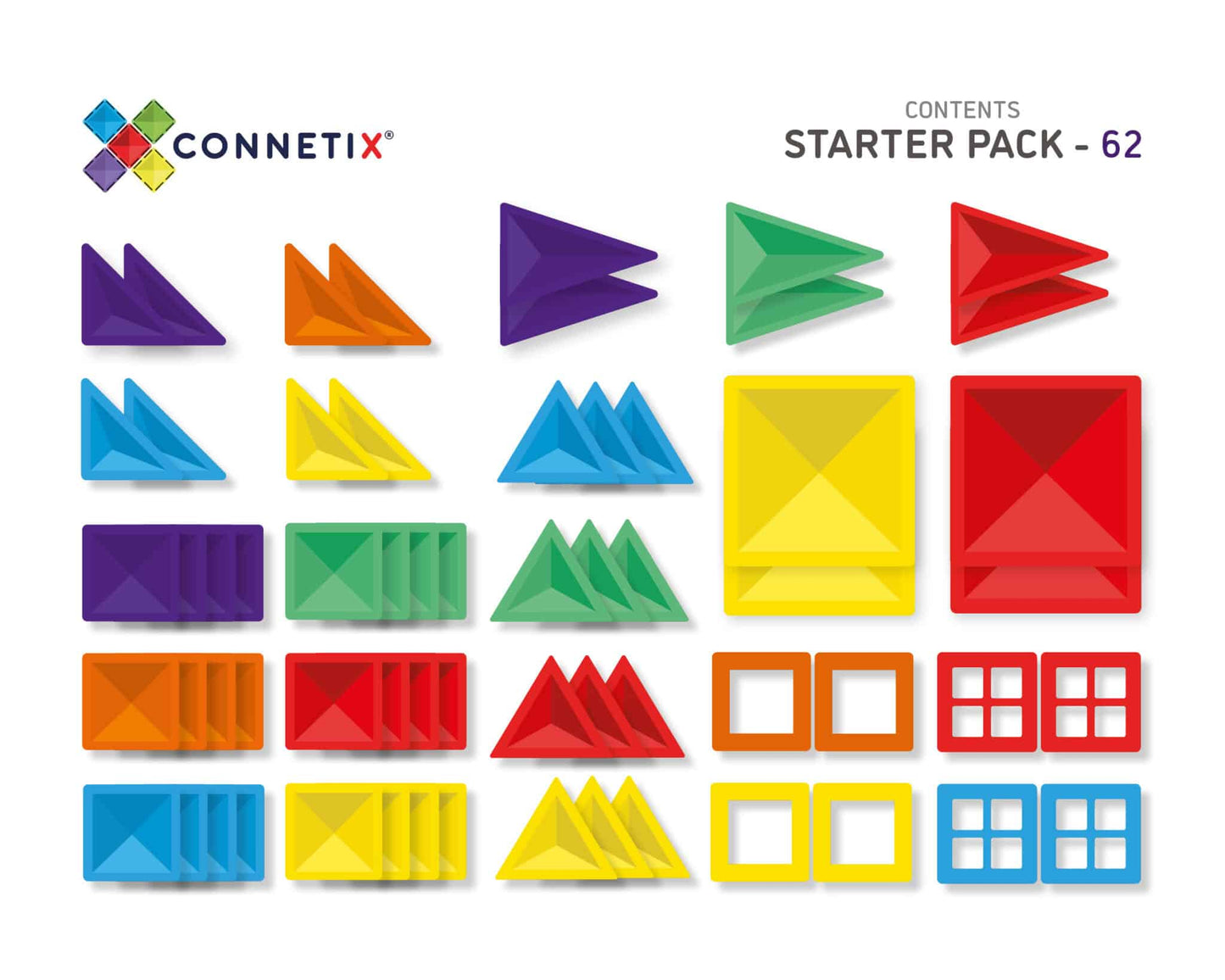 Connetix tiles 62 Piece Starter Pack 8