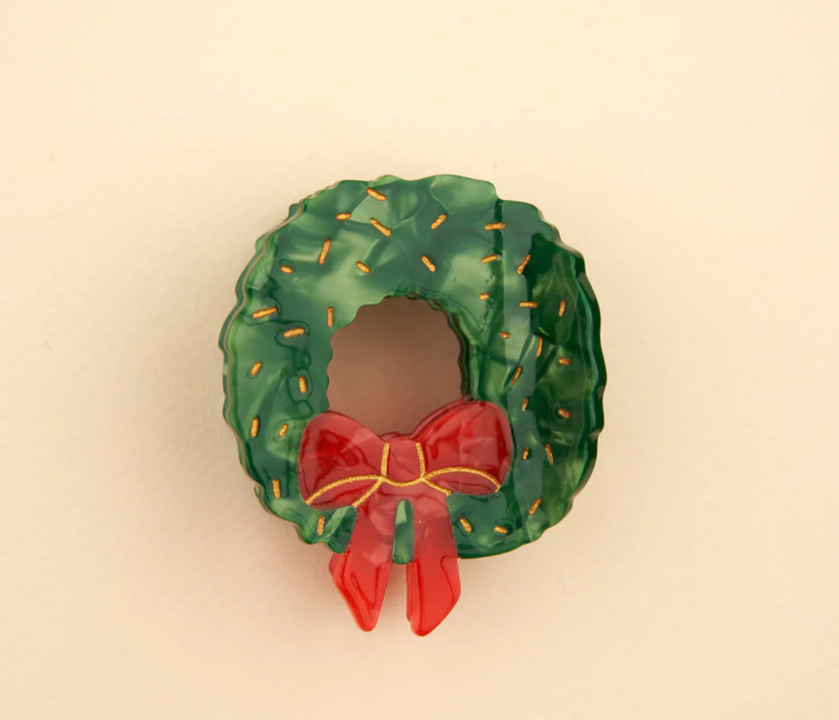 New CHRISTMAS WREATH HAIR CLAW