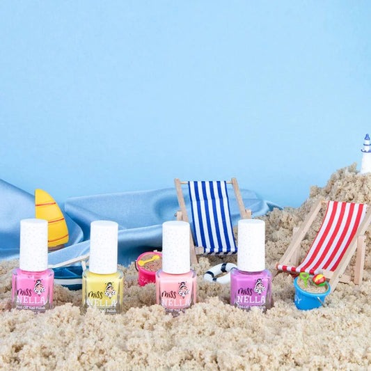 【Miss NELLA 】兒童水性可撕式安全指甲油-繽紛夏日4入組