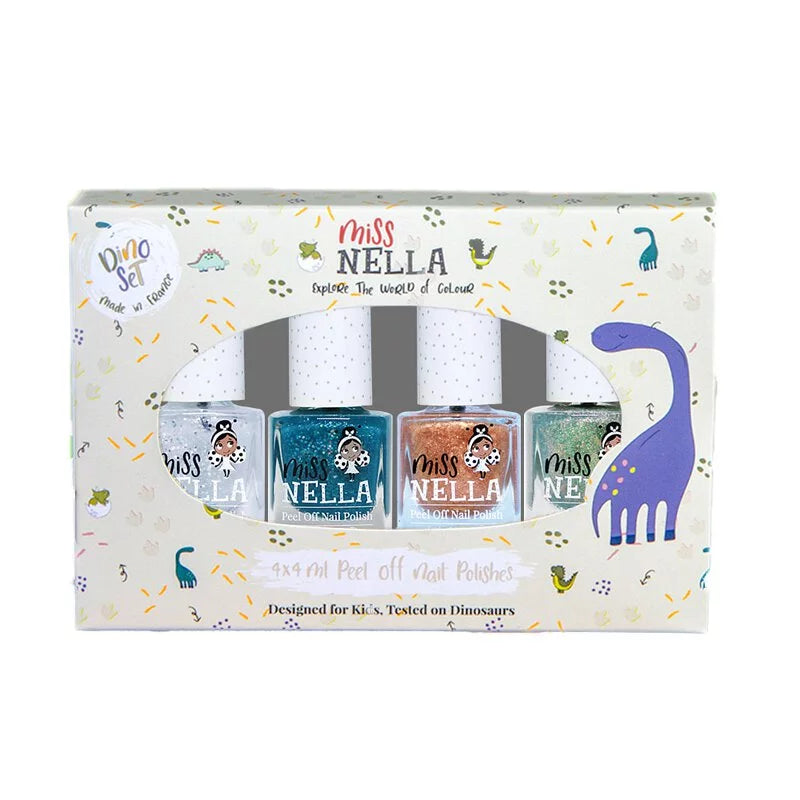 【Miss NELLA 】兒童水性可撕式安全指甲油-夢幻星湖4入組