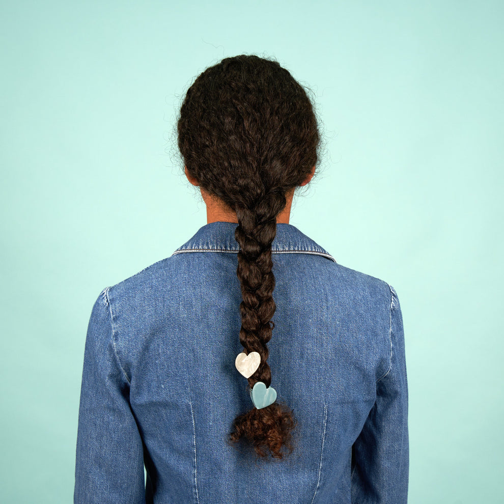 BLUE HEART MINI HAIR CLAW