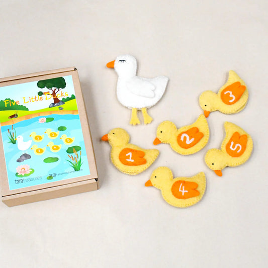 Tara treasure FIVE LITTLE DUCKS, FINGER PUPPET SET