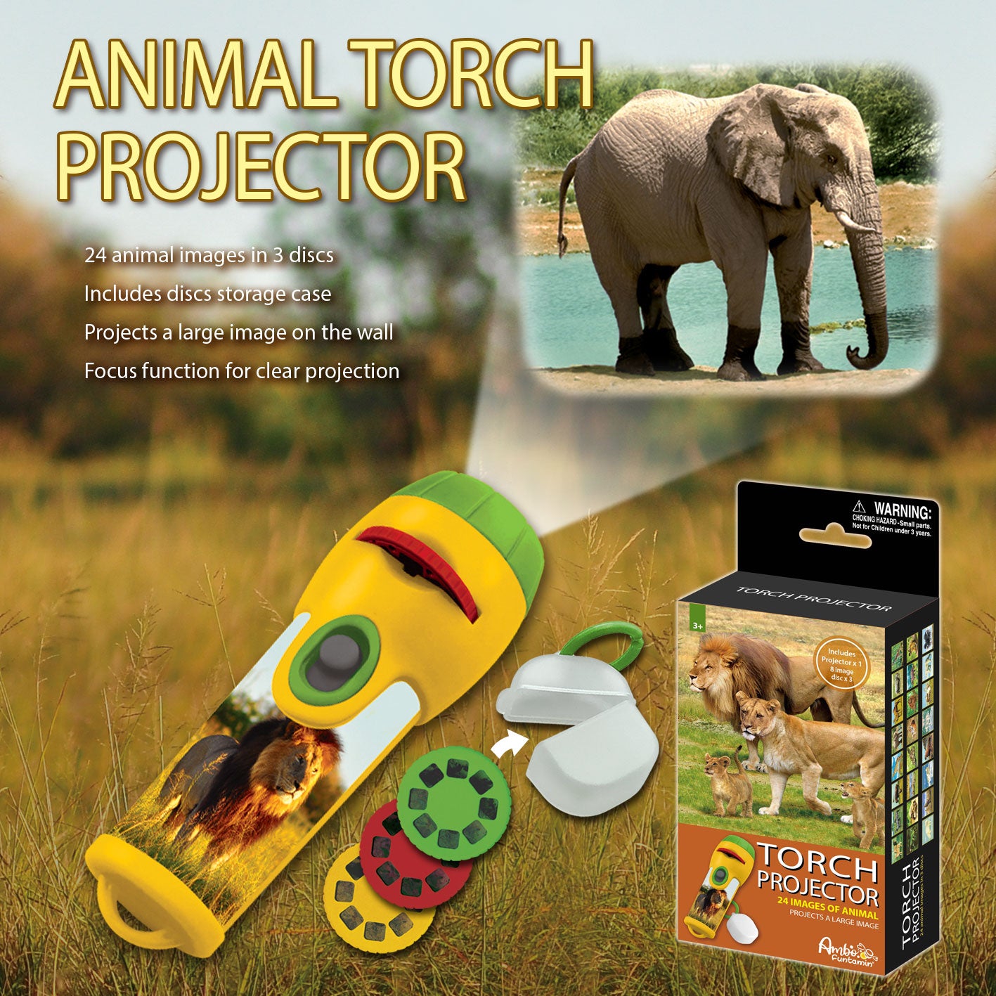 Ambo - Animal Torch Projector (with disc case)