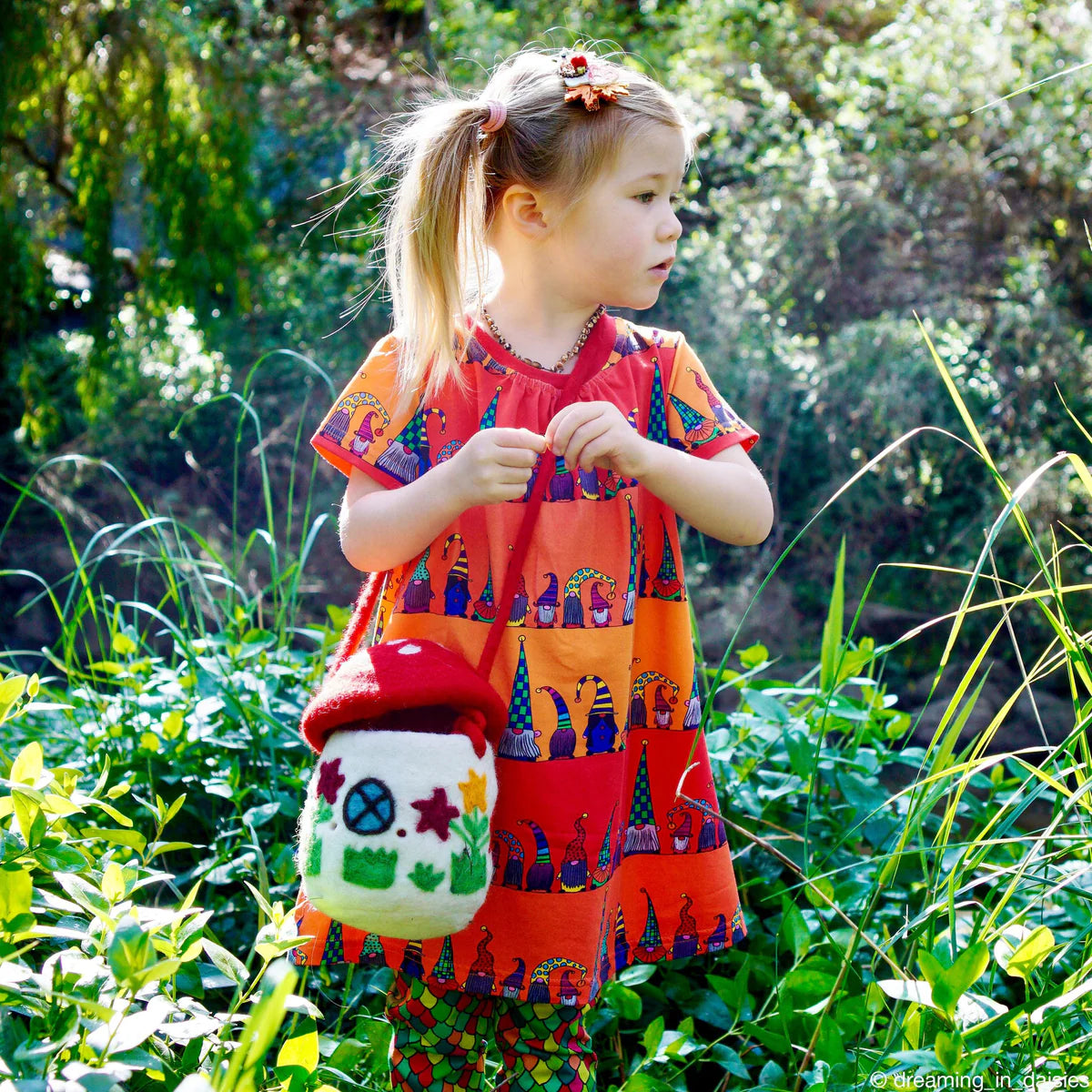 Tara treasure FELT MUSHROOM TOADSTOOL BAG