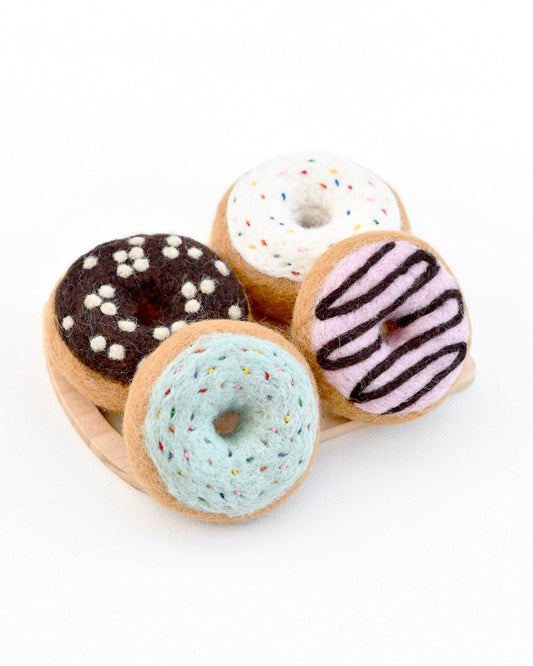 Tara treasure- FELT DONUTS (DOUGHNUTS) (SET OF 4)