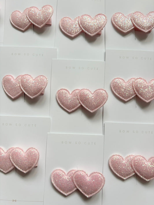 Glitter heart clip single