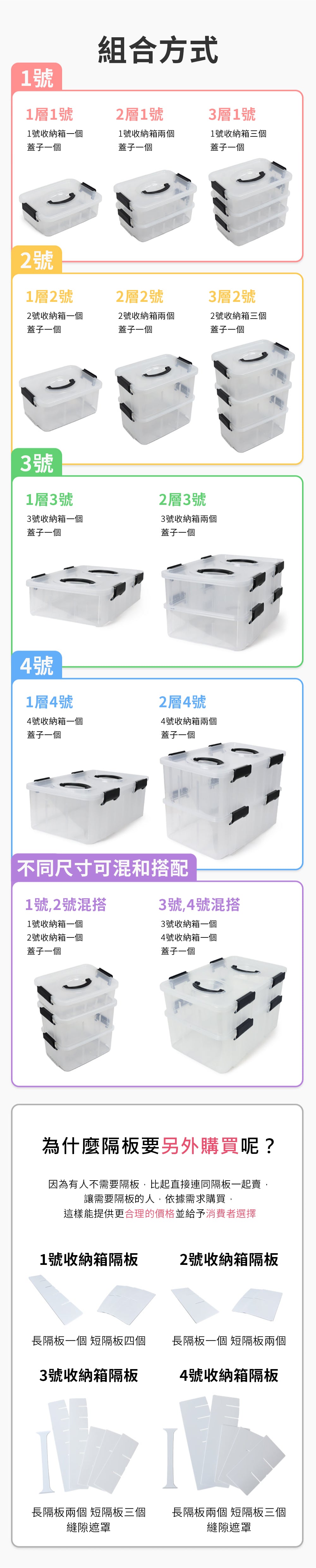 Plafarm - 透明收納盒2層-4號