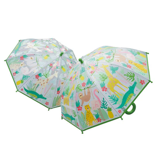 Floss & Rock Colour Changing Umbrella - Jungle