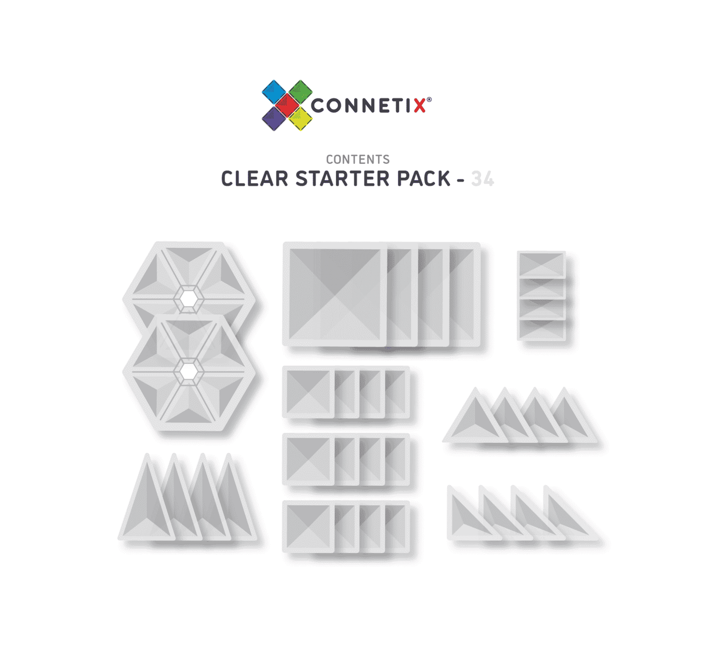 Connectix tile - 34 pc Clear Pack HK 12