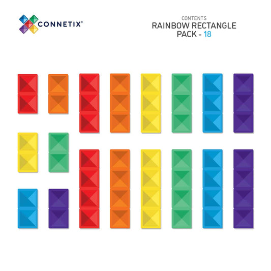 Connetix tile - Rainbow Rectangle Pack 18 pc 4