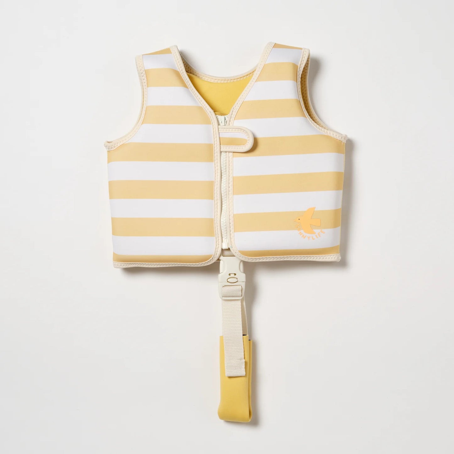 SUNNYLiFE Kids Swim Vest Sid The Seagull Mustard Stripe