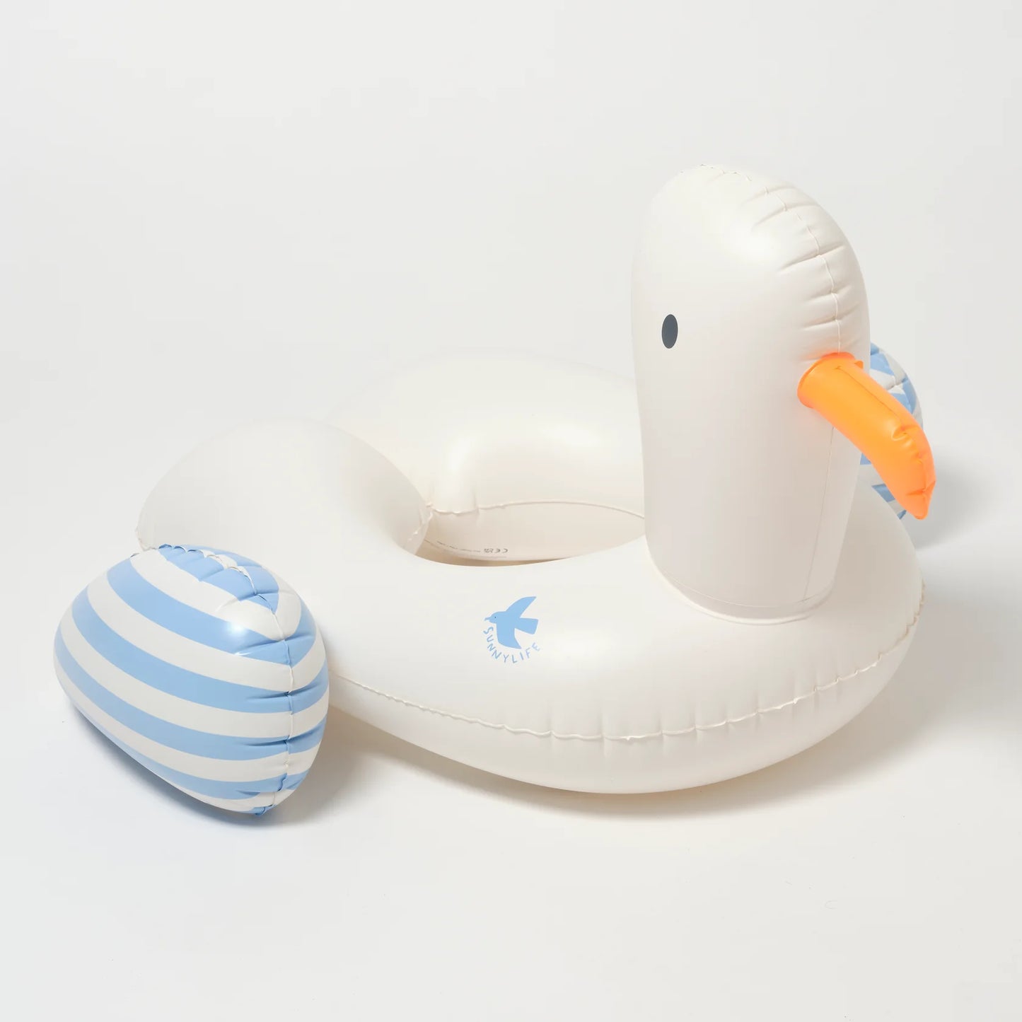 SUNNYLiFE Kids Tube Pool Ring Sid The Seagull Blue Stripe