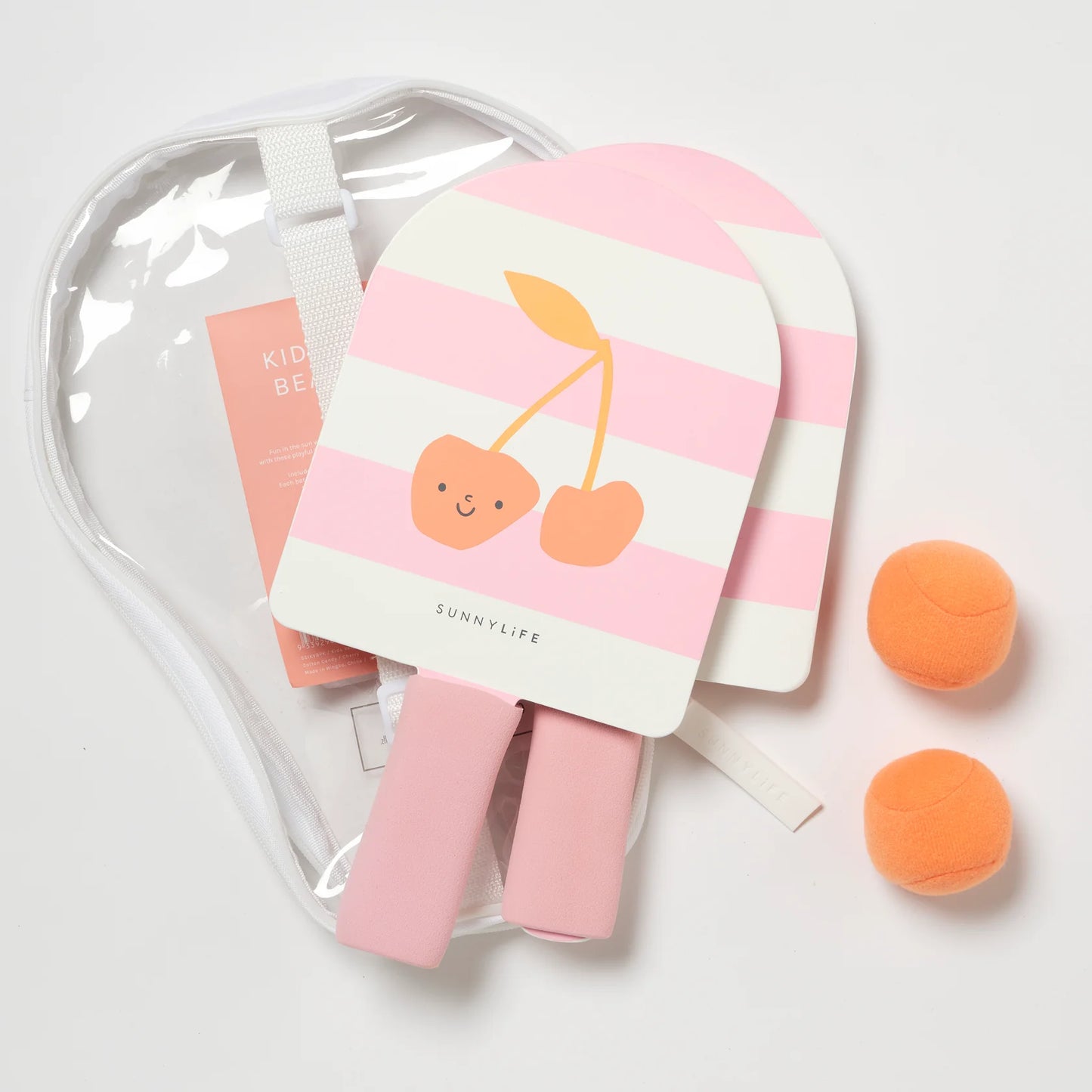 SUNNYLiFE Kids Velcro Beach Bats Cotton Candy Cherry