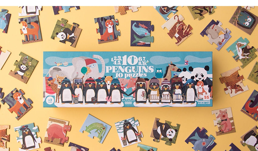 Londji - 10 PENGUINS PUZZLE 一起數動物吧